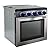 RecPro RV Stove Gas Range 21" Tall | 6500 and 8000 BTU Three Burner | 7100 BTU Oven with 1.8 Cu. Ft Capacity | Black or Stainless Steel Finish (Silver Version B, No Vented Range Hood)