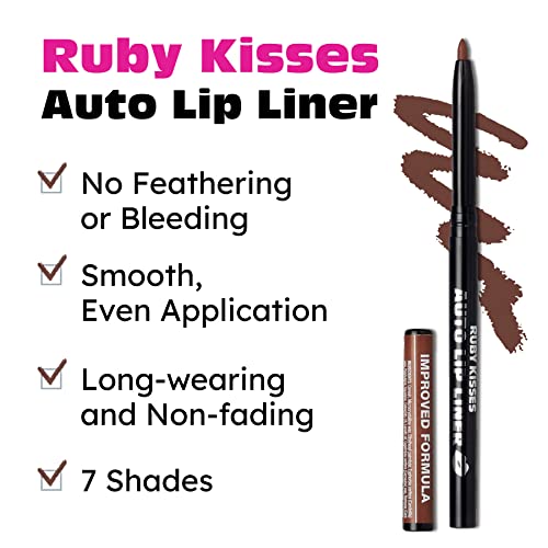 Ruby Kisses Auto Lip Liner Pencil, Long Lasting, Smooth Application Mechanical Lip Liner Pencil (Brown) #TOP4