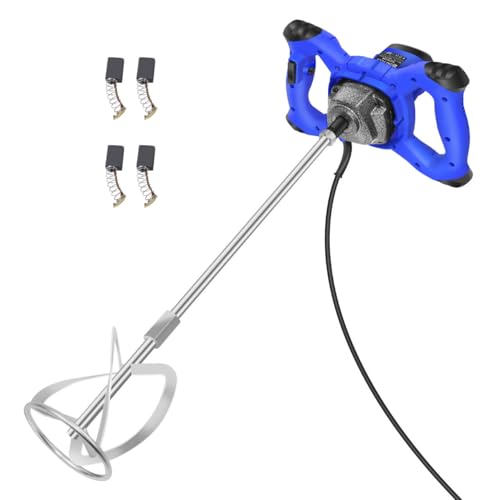 2600W Mezclador de Mortero,Mezclador Industrial, hormigoneras electricas, Agitador M14 Tornillo de Cromo, 6-Velocidad Variable Mezclador Eléctrico, Utilizado para Mezclar Pintura, Cemento, Hormigón