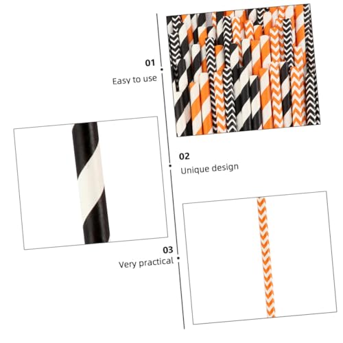 Luxshiny Set de 100 Pitillos de Papel para Halloween miniatura 6