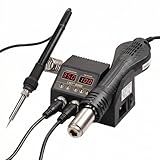 LRT-8868 2-in-1 Rework Station, 580W Hot Air Gun & 60W Soldering Iron Station Kit, Digital Dual LED Display, 212°F-896°F Precision Temp, Fast Heating SMD Soldering Kit for Electronics Repair & PCB DIY