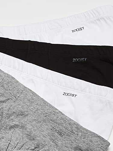 2(X)Ist Mens Essential Cotton Bikini Brief 4-Pack Underwear, Heather Grey/White/Black, Large Us #TOP1