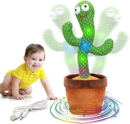 HKUTOTECH Talking Cactus Baby Toys for Kids Dancing Cactus Toys Can Sing Wriggle & Singing Recording Repeat What You Say Funny Education Toys for Children Playing Home Decor Items for Kids