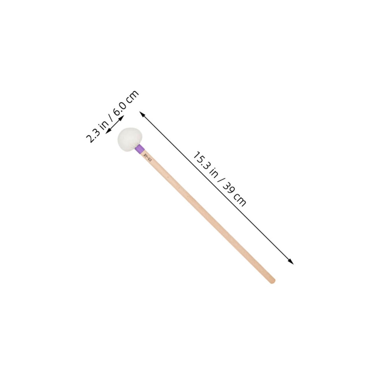 Mazos de Timbal con Mango de Madera y Cabezal de Fieltro Púrpura 4 Piezas | Uso en Escenario y Percusión, Tono Claro, Agarre Cómodo, Diseño Elegante con Estilo Único