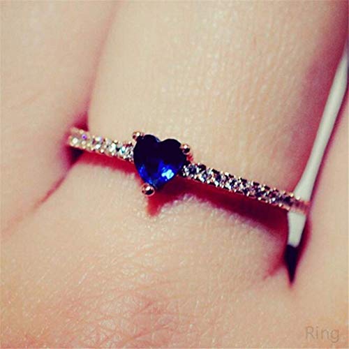 Women's Ring Heart Shaped Promise Ring Anniversary Rose Color Size 9 Durable processing3