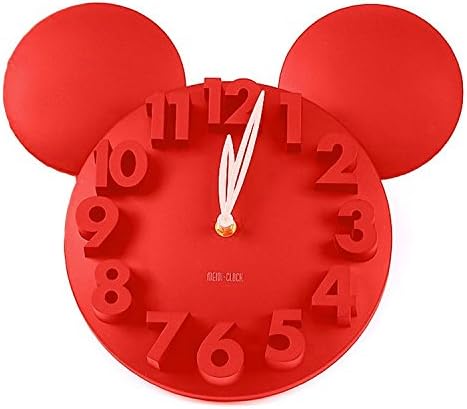 Modern Design Mickey Mouse Big Digit 3D Wall Clock Home Decor Decoration Red
