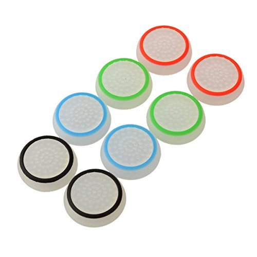 4 Pair / 8 Pcs Remplacement Luminous Analog Controller étui Housse Bouchon Protection Silicone Pouce Thumb Grip Thumbstick Cap Cover Ensembles Noctulescents pour PS3 PS4 Xbox One / 360 Game Controller Cover