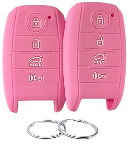 Coque de clé silicone rose pour Kia Forte Niro Optima Sorento Sportage 2013-2018