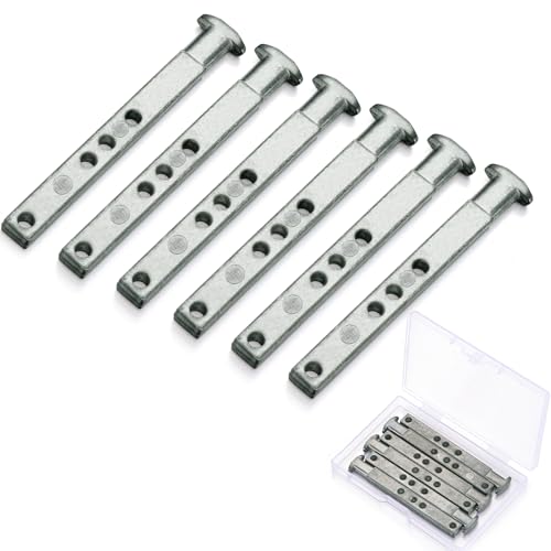 Zonon 6 Pack 4 Hole Die Cast T Shaped Pivot Bar Mental Window Pivot Bar Sturdy Window Replacement Parts for Home Replacement, 3 Inches