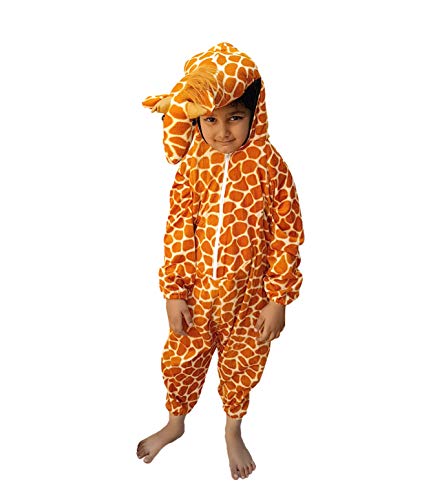 Image of Kaku Fancy Dresses Giraffe Wild Animal Costume for Kids - Brown, 7-8 Years | Animal Fancy Dress for Boys & Girls