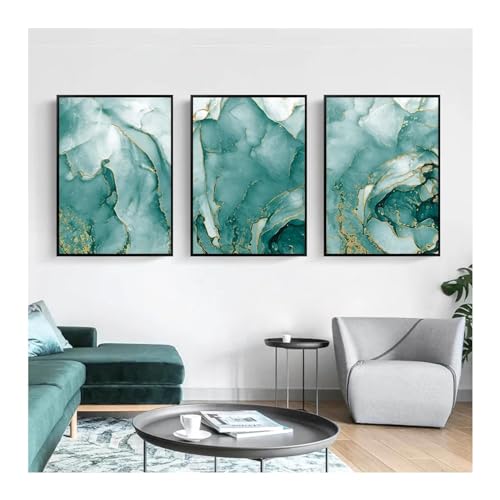 Peinture sur toile art mural marbre vert or JGGXHM décoration intérieure salon