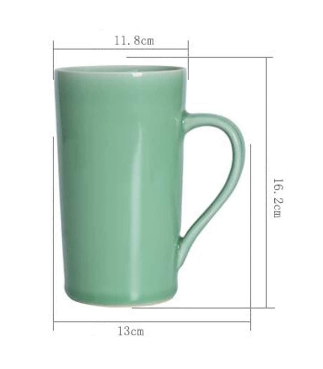 Kubków do Herbaty Kubek do Cappuccino Przeszklona Filiżanka Kawy Seledynowa Biurowa Elegancka Ceramiczna Filiżanka Do Herbaty O Dużej Pojemności Domowa Filiżanka Do Herbaty Wielofunkcyjna Kubek do Kaw
