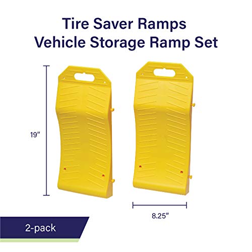 BISupply Tire Saver Ramps Vehicle Storage Ramp Set Curved Low Profile