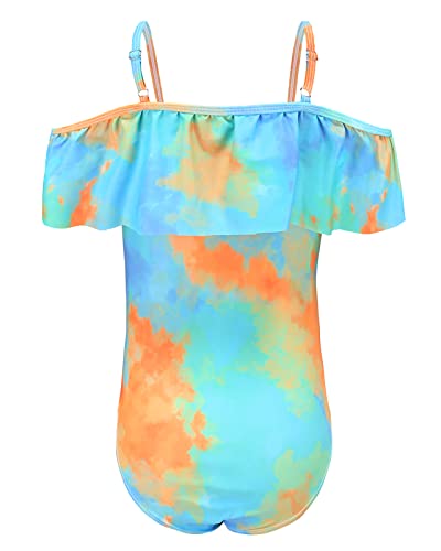 Image of Girls One Piece Swimsuits Off Shoulder Bathing Suit for Kids Hawaiian Swimwear 3-16 Years