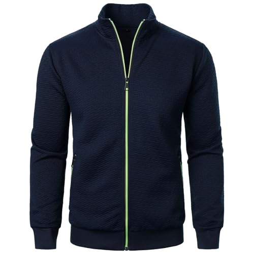 Veste d'hiver manches longues homme fermeture éclair cardigan uni chaud