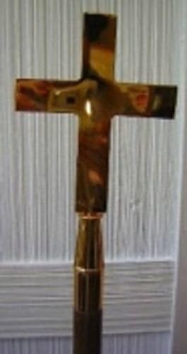 AES Flag Pole Flagpole Topper Brass Cross Indoor