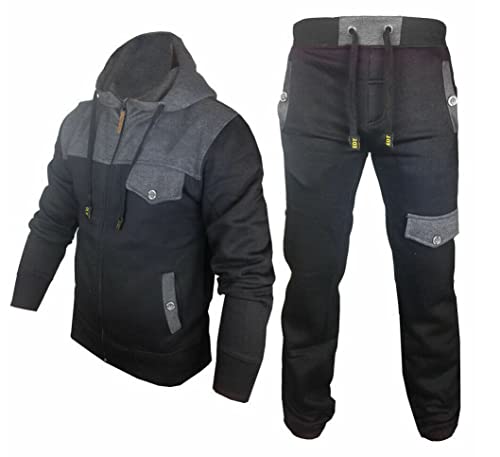 Premier Mens Tracksuit Set Fleece Hoodie Top Bottoms Jogging Joggers Regular (X-Large)