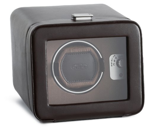 WOLF 4525-517 Brown Single Watch Rotator with Cover