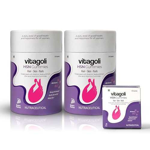 Vitagoli Zero Sugar Biotin Gummies for Women – Pack of 2 with 10 Extra | Plant-Based Hair, Skin & Nail Beauty Support with Ketricho™, Sea Buckthorn & Grape Seed | 70 Count