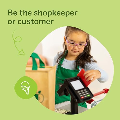 Image of Melissa & Doug, Fresh Mart Pretend Grocery Store, Kids Cash Register with Scanner, Shelves, & Conveyor Belt, Kids Toys for Girls & Boys