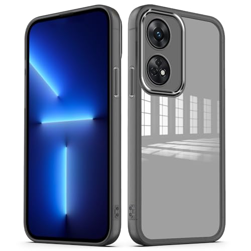 YUXING Cover per Oppo Reno 8T 4G / Reno8 T 4G Custodia Trasparente con Pellicola Protettiva Lenti Morbida Ultra Sottile Antiurto Bumper Slim Case - Nero