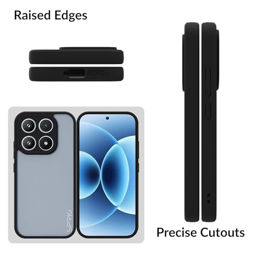 Image of SPRIG Compatible with Mi 17 Premium EdgeTone Back Cover Drop Tested Shock Proof TPU Mobile Case with Camera Protection (Black Transparent)