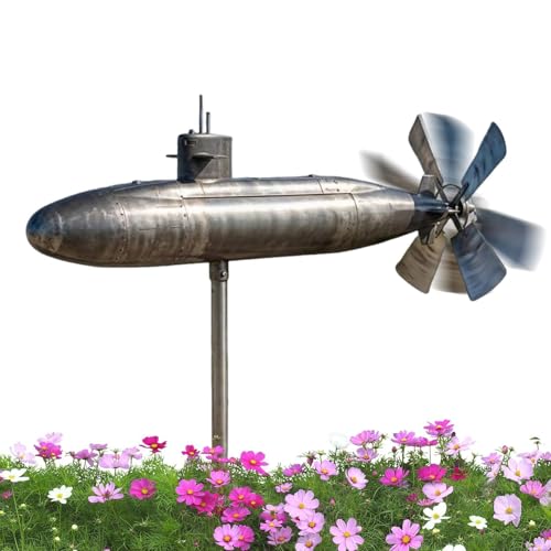 Submarine Wind Spinner | Décor De Sculpture De sous- De Jardin | Moulin À Vent De Patio – pour Cour, Patio, Porche, Pelouse, Parterre De Fleurs, Balcon, Pendaison De Crémaillère De Vacances.