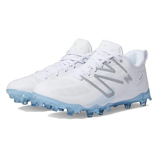 New Balance Men's FreezeLX V4 Low Lacrosse Shoe, White/Black/Polar Blue, 14