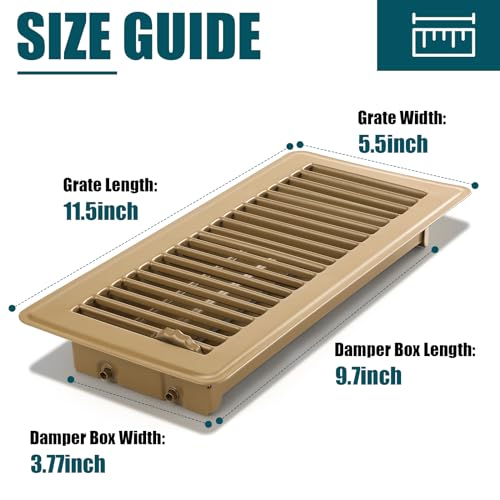 VOISEN Floor Register 4x10, 10 Pack Brown Floor Register Vents,Heavy Duty Steel Walkable Floor Vents,Vent Covers for Home Floor
