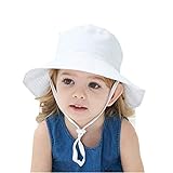 Atmungsaktiver Materialhut: Dieser Baby-Sonnenhut aus hochwertigem Stoff hält die Kinder weich und kuschelig. Sein schweißableitendes Band und die atmungsaktive Netzschicht im Hut sowie die hervorragende Verarbeitung sorgen dafür, dass das Kind den ganzen Tag angenehm zu tragen ist.