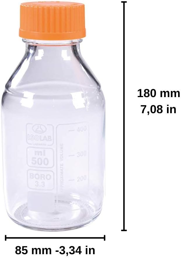 ISOLAB Round Media Storage Bottle (250ml - 500ml) Bundle : Industrial & Scientific