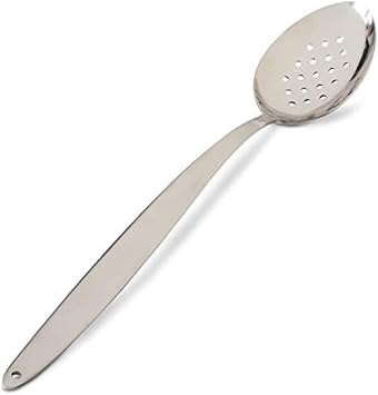 ملعقة كونز المثقبة XL | Silverware 18/10 من الفولاذ المقاوم للصدأ مقاس 12 بوصة ملعقة طاهٍ صلبة للتصريف والغرف | صديقة لغسالة الأطباق - ملاعق طهي وطلاء سهلة التنظيف أواني الطبخ