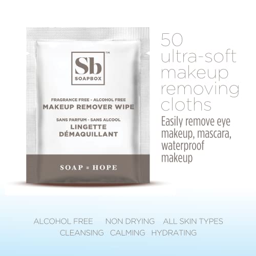 Soapbox Fragrance-Free Makeup Remover Wipes - Gentle Facial Cleansing Wipes for Dirt and Oil, Alcohol Free Makeup Remover Pads 50 Count - Thumbnail 3
