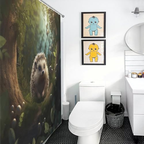 Rideau de douche hérisson imperméable et séchage rapide pour baignoire - 3