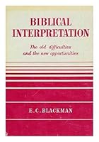 Biblical interpretation B0007E204S Book Cover