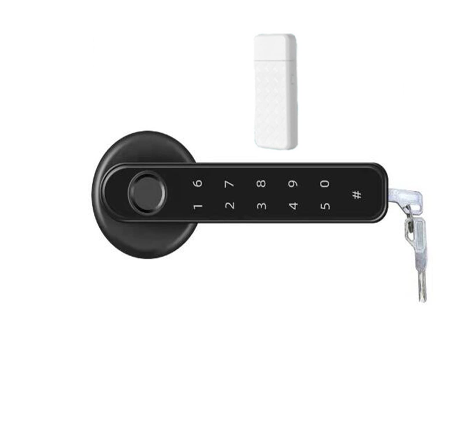 CVFRDD Smart Door Knob, Home Smartlife Fingerprint & PIN Wireless Smart Handle Lock Biometrics Tuya Blue-tooth Access Control Door Keyless Entry Door Handle(Kit6)