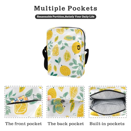 Crossbody Bag Lemon Summer Messenger Bag for Women Men Purse Shoulder Bag Satchel Bag with Adjustable Strap 214B27312