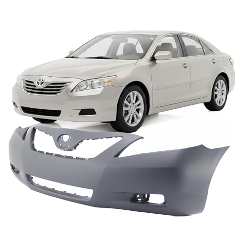 Image of FitParts Compatible with Toyota Camry 2007-2009 Front Bumper Cover | Primed, With Fog Light Holes, Without Parking Sensor Holes, Sedan, Hybrid, Ready to Paint, OEM 5211906919, TO1000329
