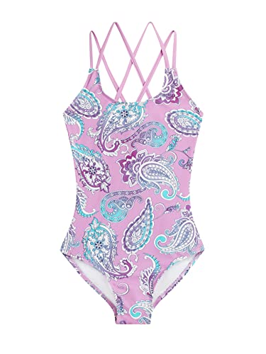 Image of Kanu Surf Girls' Reese UPF 50 Beach Sport Criss-Cross One Piece Swimsuit