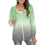 QHDDP Leichte Herbst Und Winterjacke Damen Schicke Blazer Damen Motorrad Jacken Damen Lederjacke Kapuze Halloween KostüMe FüR MäDchen MäNtel Damen Gebraucht Grün XXL