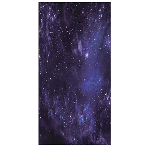 Galaxy Decorative Window Film, Celestial Stars In Night Sky Stardust In Clouds Magical Fantasy World Of Space, Glue Free Static Privacy Pvc Window Film, W23.6 X L35.4 Inch Black Navy Blue #TOP24