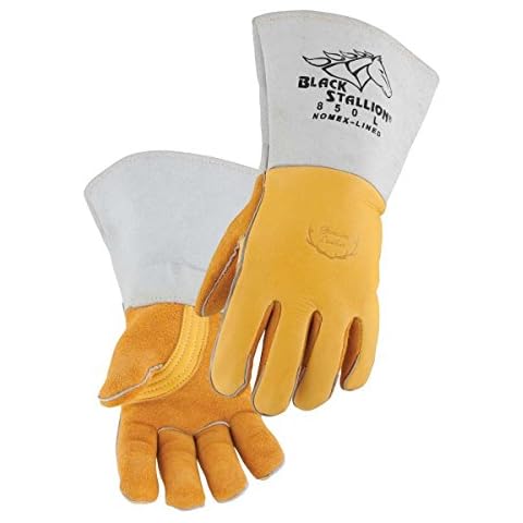 Revco 850L Flame Resistant Nomex Lined Elkskin Stick Welding Gloves L Cover