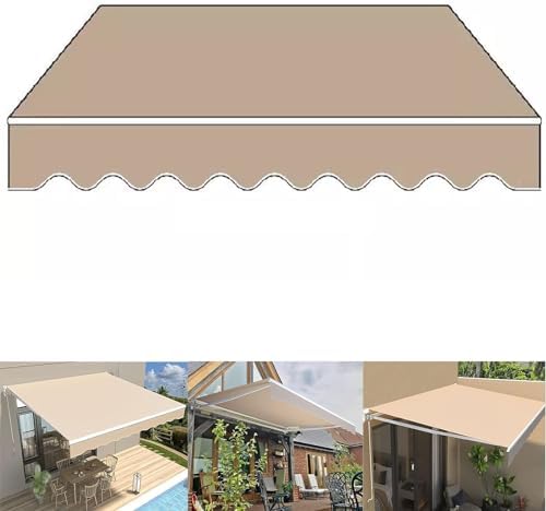 DAZULI Retractable Patio Awning Replacement Fabric (Fabric Only) Exterior Sun Shade Deck Window Cover Sunshade Canopy Cloth Waterproof Polyester Sun Shade Shelter Canvas(Size:8x7ft,Color:Beige)
