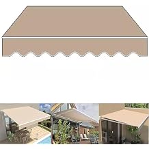 DAZULI Retractable Patio Awning Replacement Fabric Fabric Only Exterior Sun Shade Deck Window Cover Sunshade Canopy Cloth Waterproof Polyester Sun Shade Shelter CanvasSize8x7ft,ColorBeige