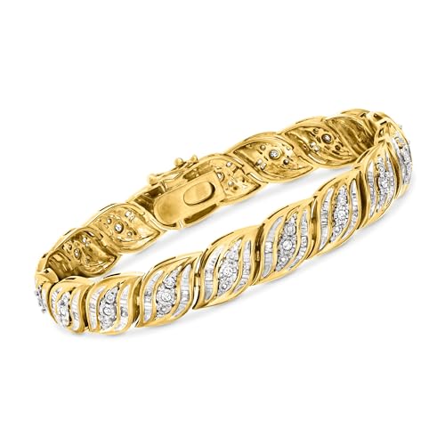 Ross-Simons 1.00 ct. t.w. Diamond Bracelet in 18kt Gold Over Sterling