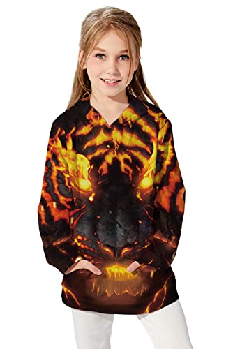 Unicomidea 9-10 Years Hoodies 3D Tiger Sweatshirt For Big Boys Daily School Kids Outerwear Clothes Size 10 Fashion Animal Pullover Girls Outfits #TOP4