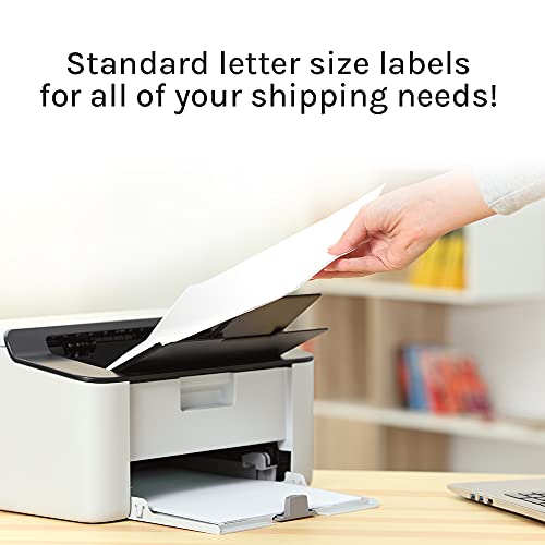 Image of Premium Label Supply White Sticker Full Sheet Shipping Labels - 8.5 inch x 11 inch - Laser /Inkjet Compatible - (1 per Sheet), 25 Sheets - Letter Size