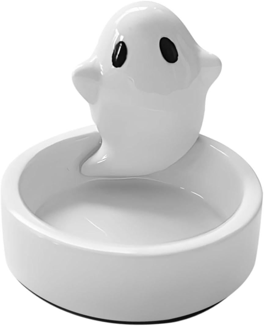 Ceramic Ghost Candle Holder for Desktop Decor Cute Nordic Style Tealight Holder for Halloween and Home Decoration Unique Ghost Shape for Table Centerpieces