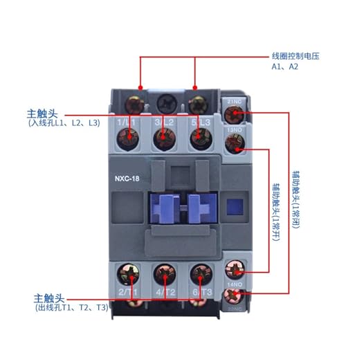 Contacteur NXC-06 220V avec bobine alternative pour circuits de commande électriques - 3