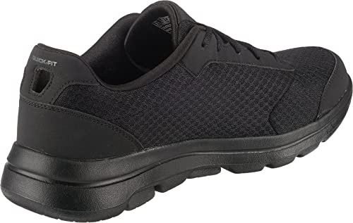 Image of Skechers Men's Gowalk 5 Qualify - Athletic Mesh Lace Up Performance Walking Shoe, Black, 8.5